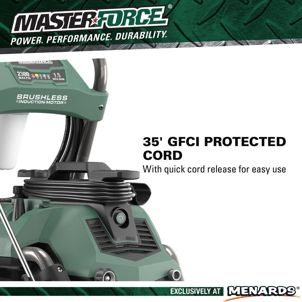 2300 PSI 1.5 GPM 13 Amp Corded Electric Pressure Washer 4 Spray Turbo Nozzle