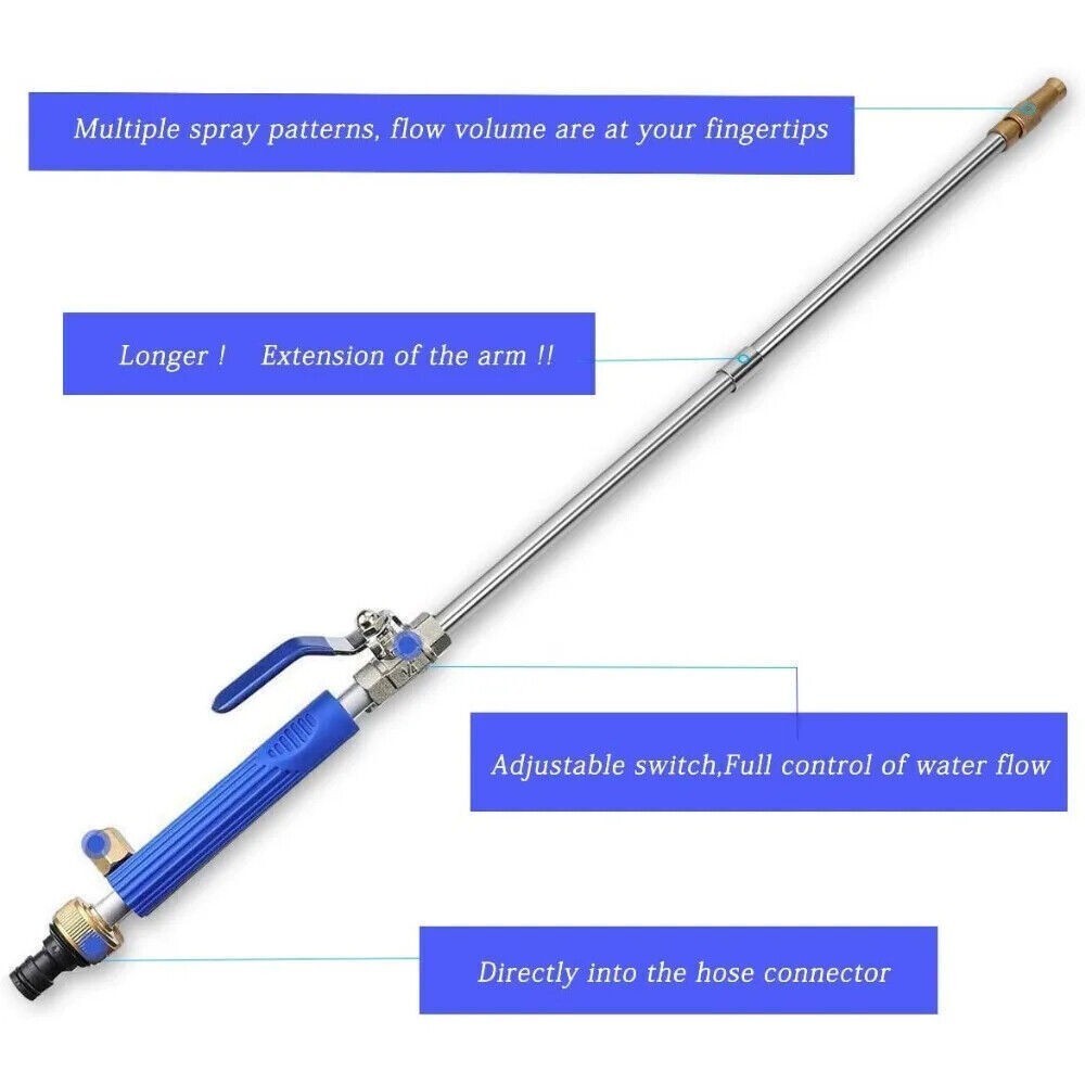 lHigh Pressure Power Washer Spray Gun Wand Lance Quick Nozzle Tips Hose Kit New
