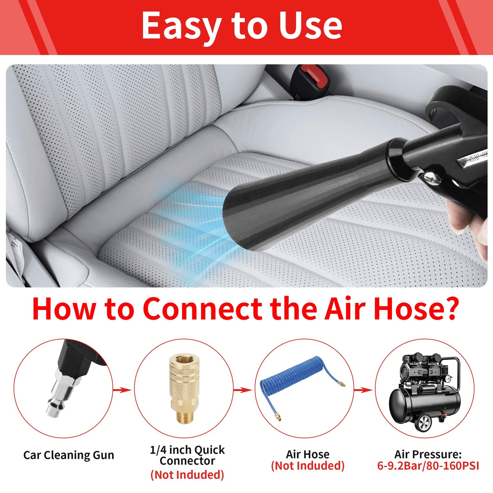 HANDY High Pressure Car Interior Cleaning Gun Dryer Bearing Type