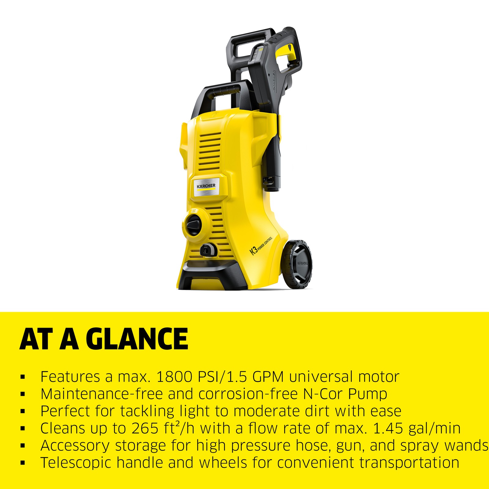 Karcher K 3 Power Control Max 2100 PSI Pressure Washer with 2 Spray Wands 1.45 G