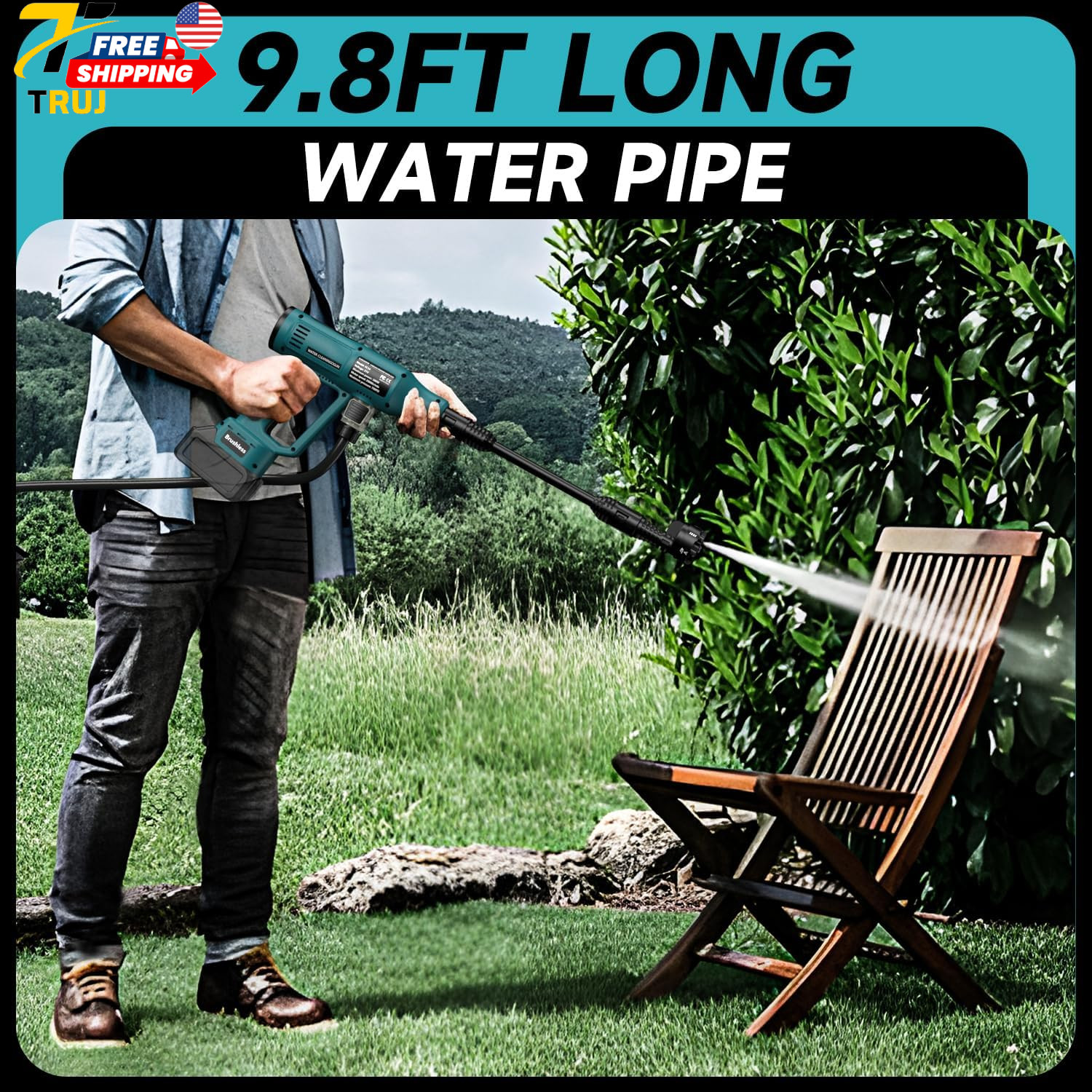 Cordless Pressure Washer for Makita 18V Battery 700 PSI Portable Handheld Power