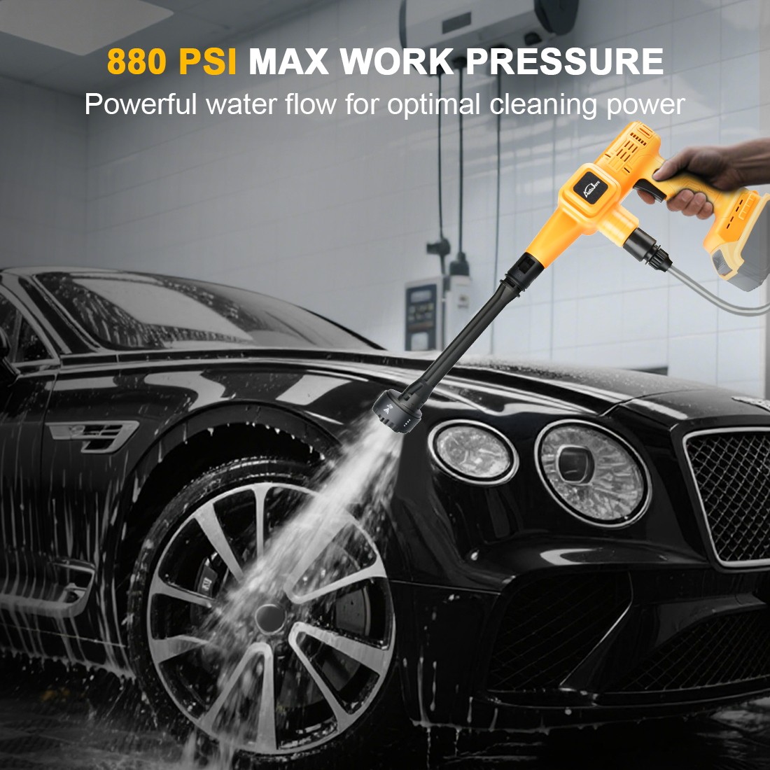 Cordless Pressure Washer for Dewalt 20V Battery 880 PSI Portable Handheld Power