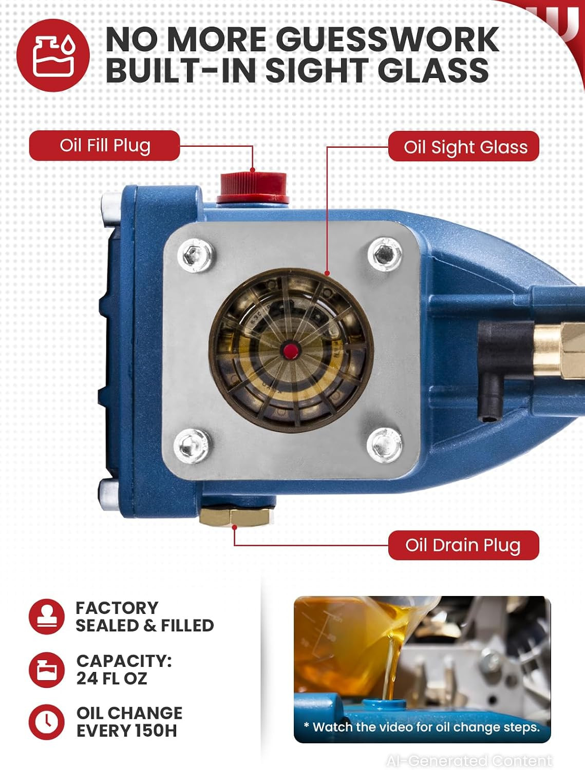 Triplex Plunger Pressure Washer Pump, 4400PSI 4.0GPM, 1″ Shaft, Self-Priming, Ho