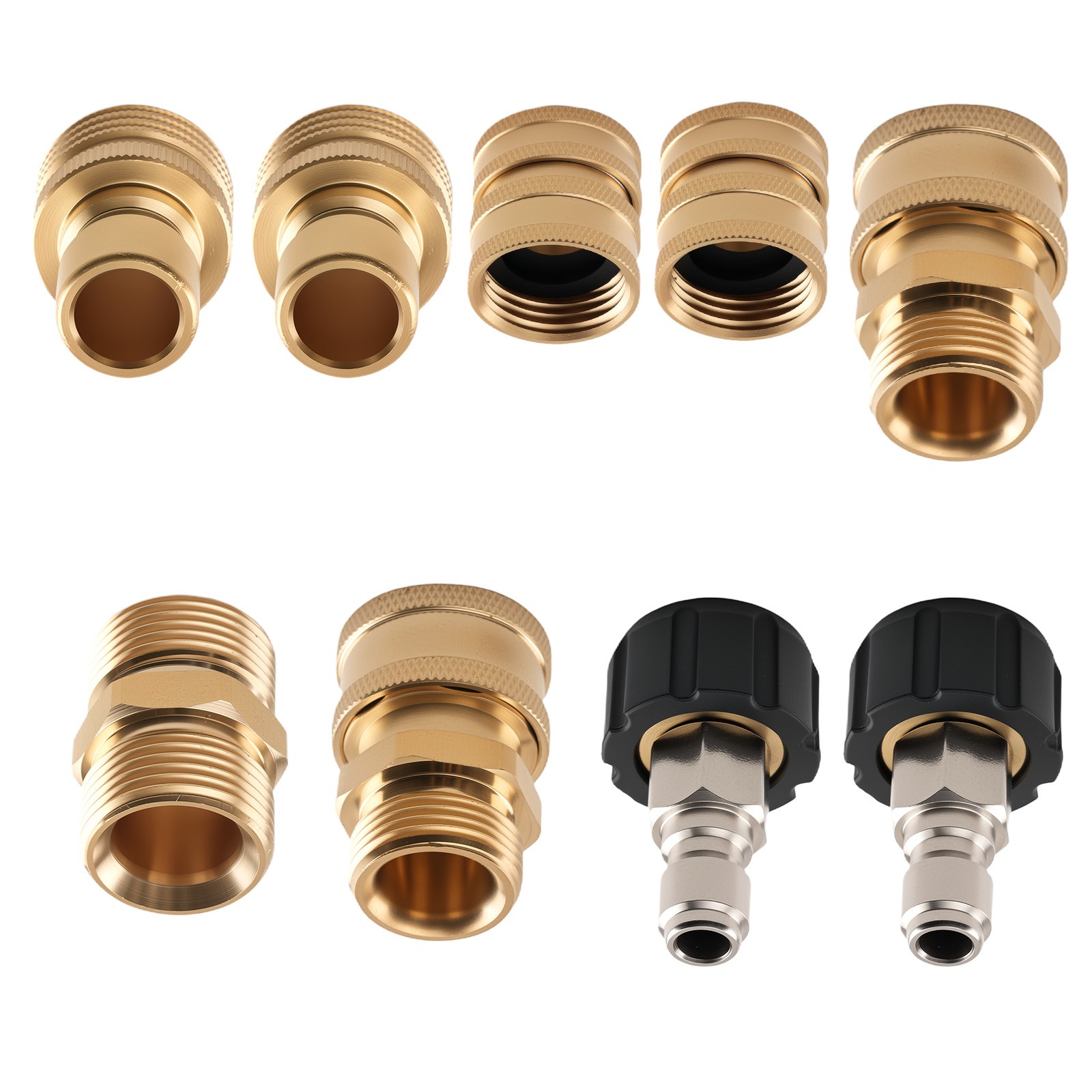 9PCS Brass Quick Connect Fitting Pressure Washer Adapter M22-14 Universal Swivel