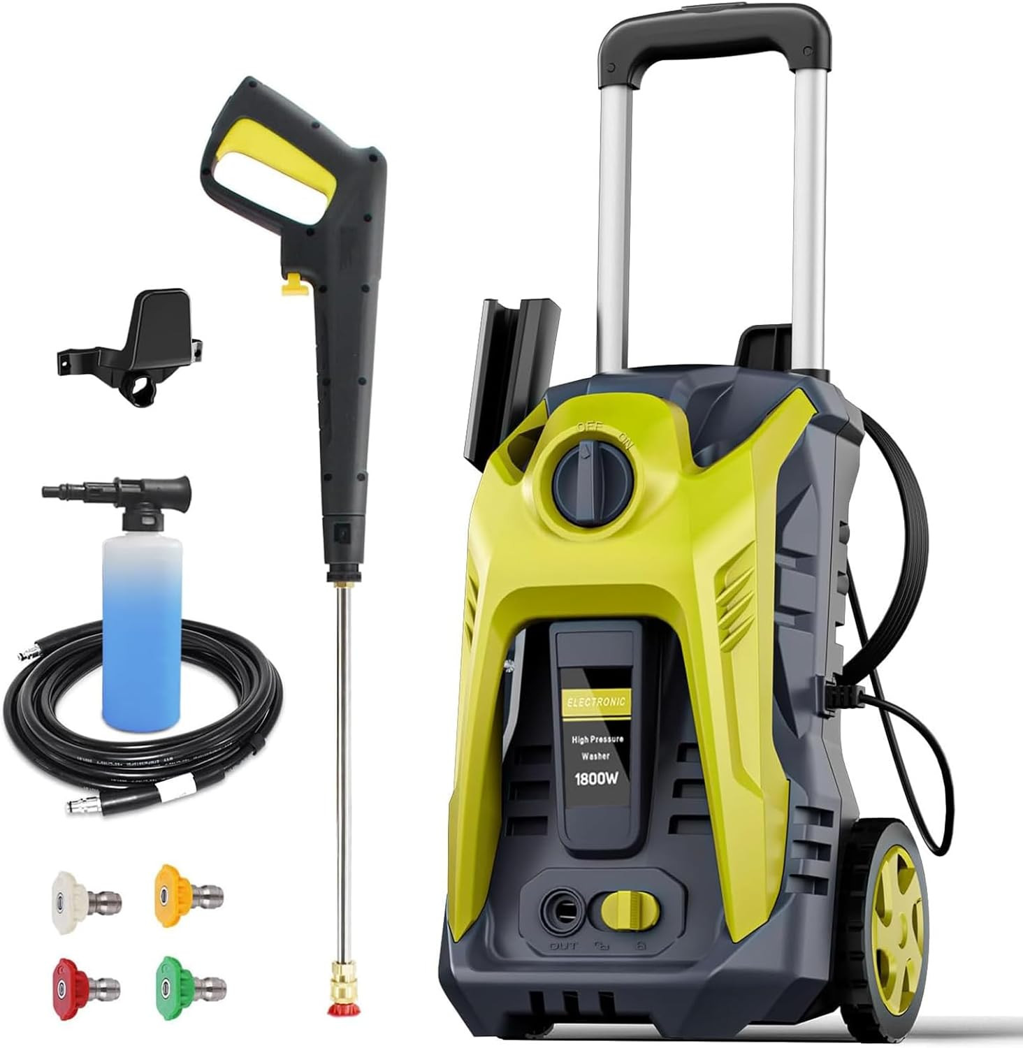 Electric Pressure Washer 1370 PSI 2.6 GPM with 25 FT Hose and 16.4 FT Power Cord