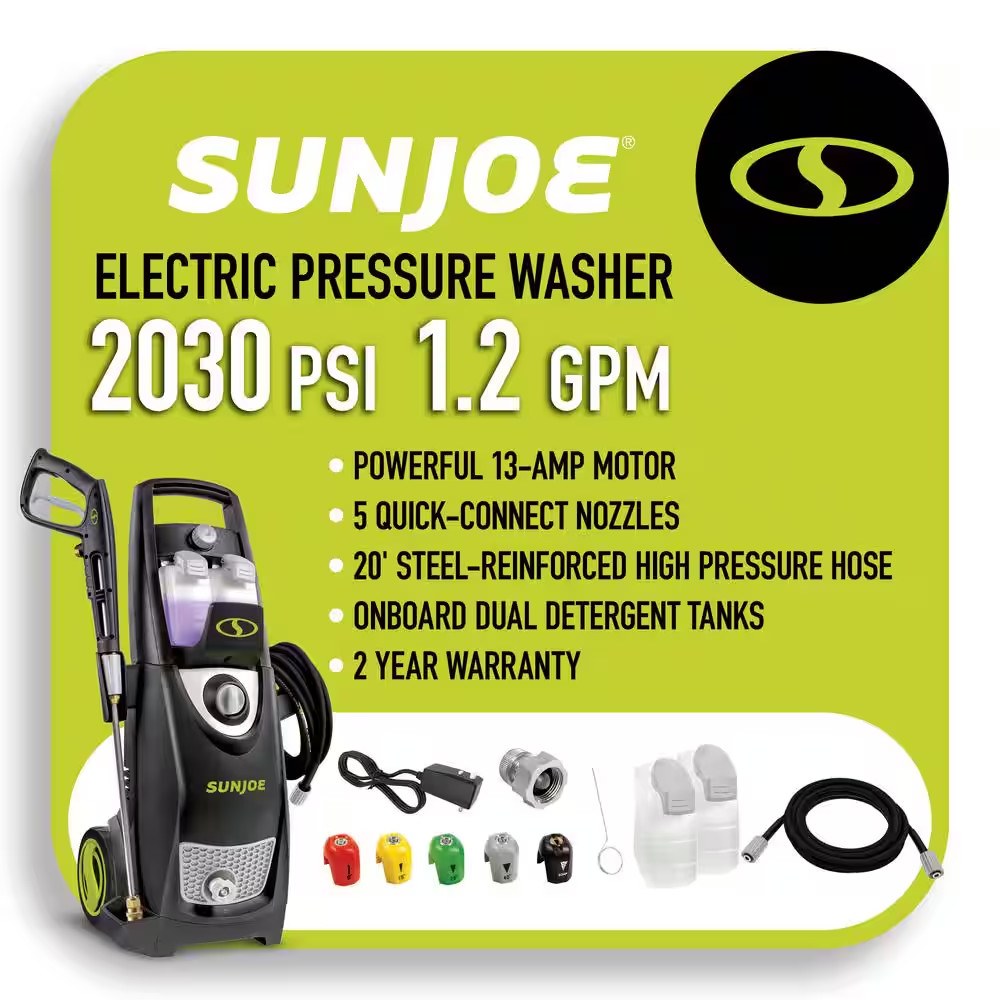 2030 MAX PSI (PWMA Certified) 1.2 GPM 13 Amp Cold Water Corded Electric Pressure