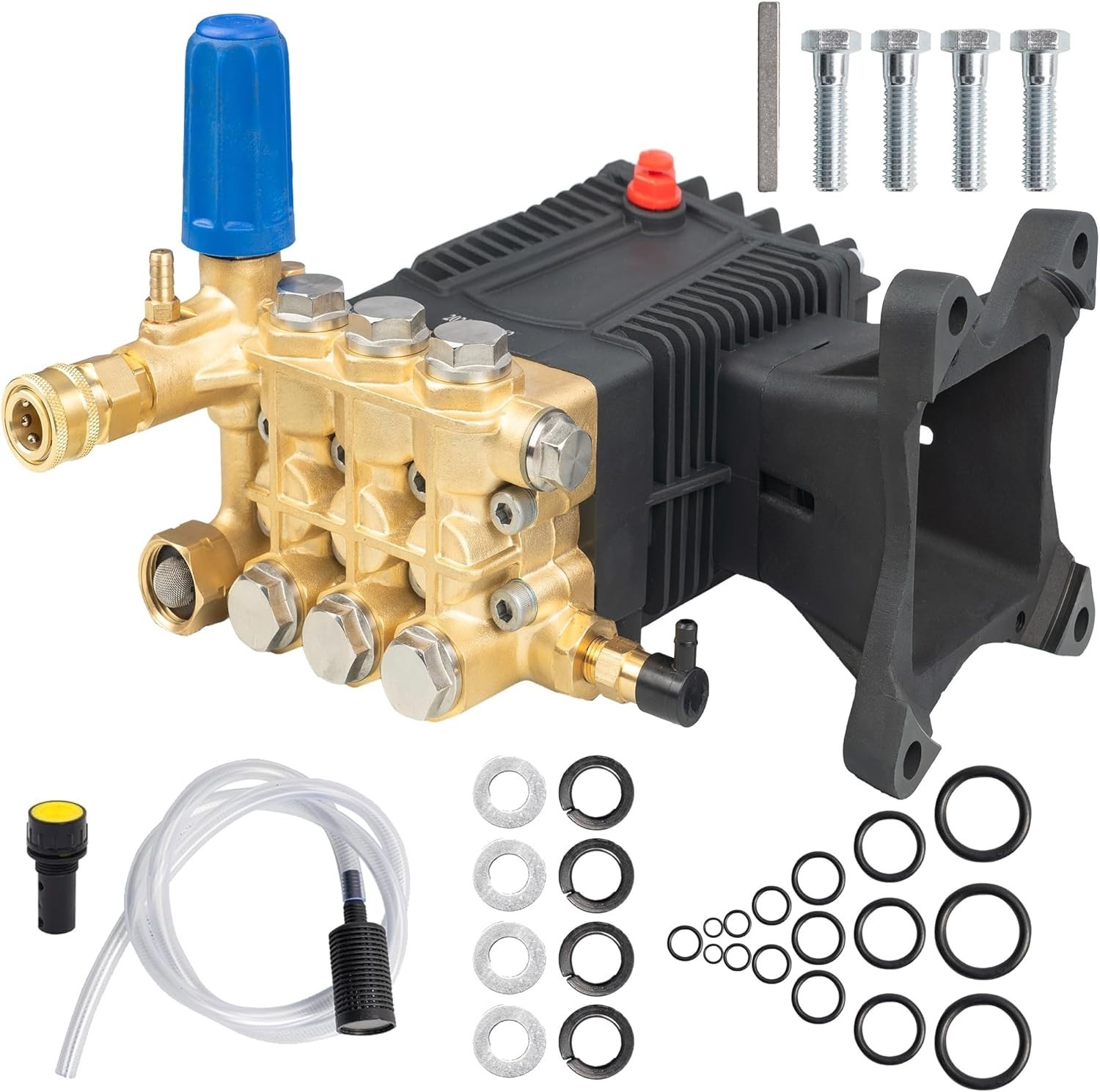 Pressure Washer Pump, 4400PSI 4GPM 1″ Shaft Horizontal Triplex Plunger Power …
