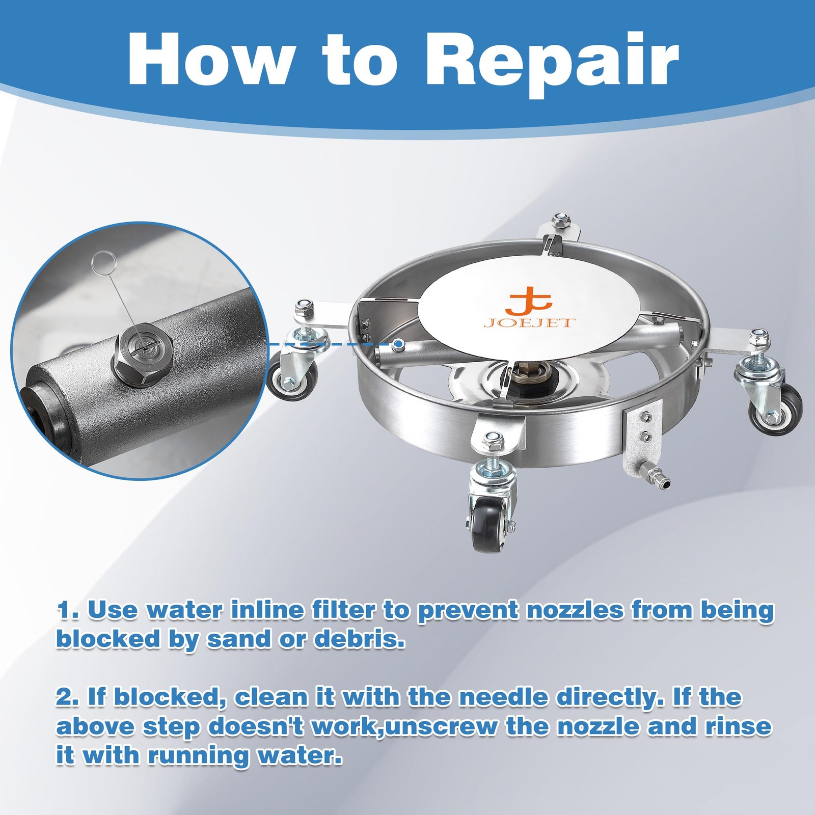 Undercarriage Pressure Washer Attachment, Undercarriage Cleaner with 4 Wheels…