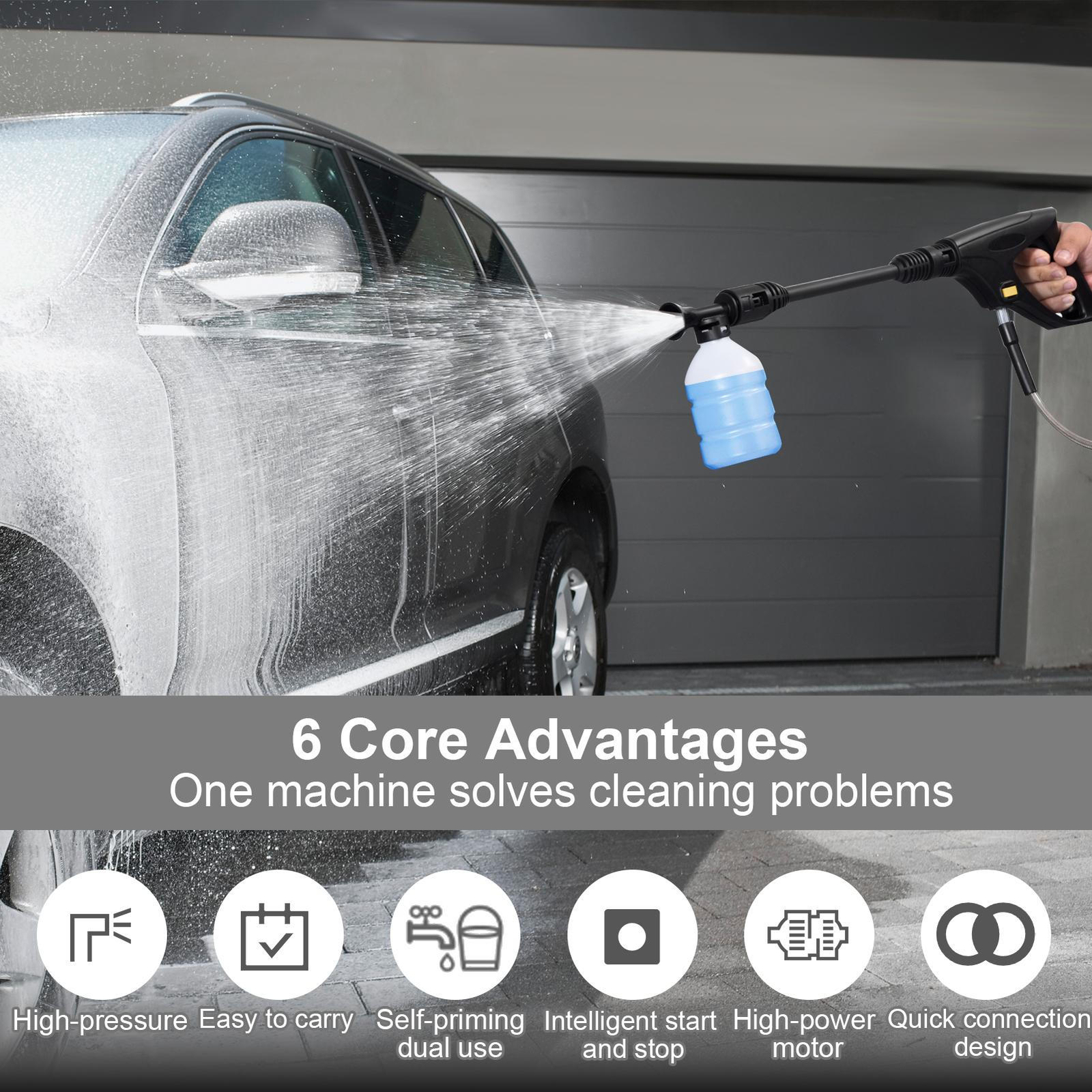 4000PSI Electric High Pressure Washer Smart Control Power Washer for Home, Cars