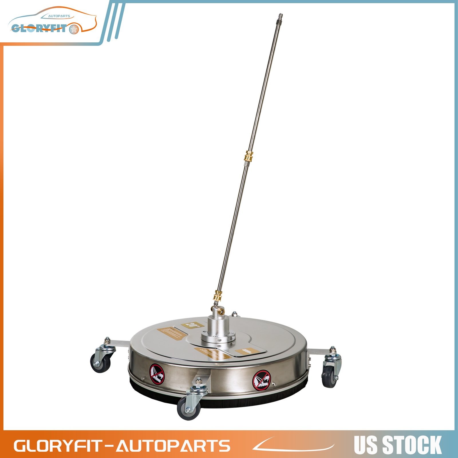20″ Pressure Washer Surface Cleaner Stainless Steel with 4 Wheels 4000 PSI