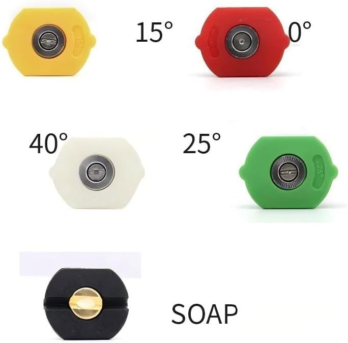 5pcs Pressure Washer Spray Nozzles 1/4 Quick Connection Spray Tip Set 4.0 GPM
