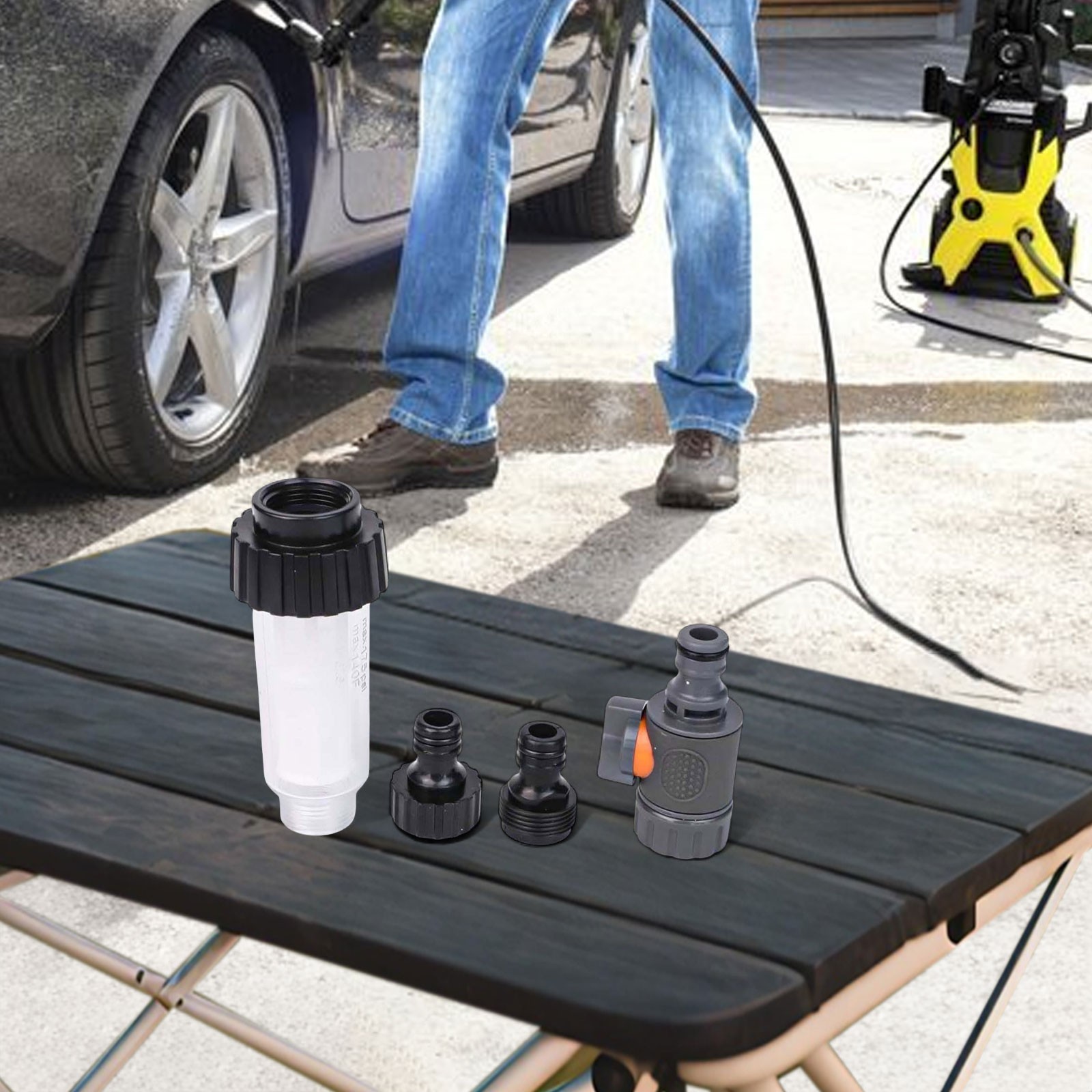 Water Filter and Valve Set for Pressure Washers RVs and Outdoor Gardening