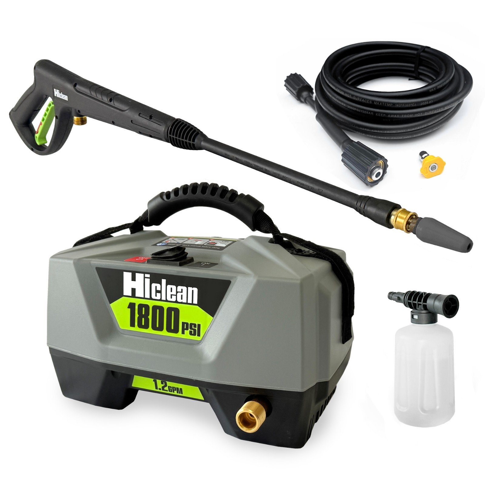 Hiclean 1800 PSI Electric Pressure Washer, Ultra Compact