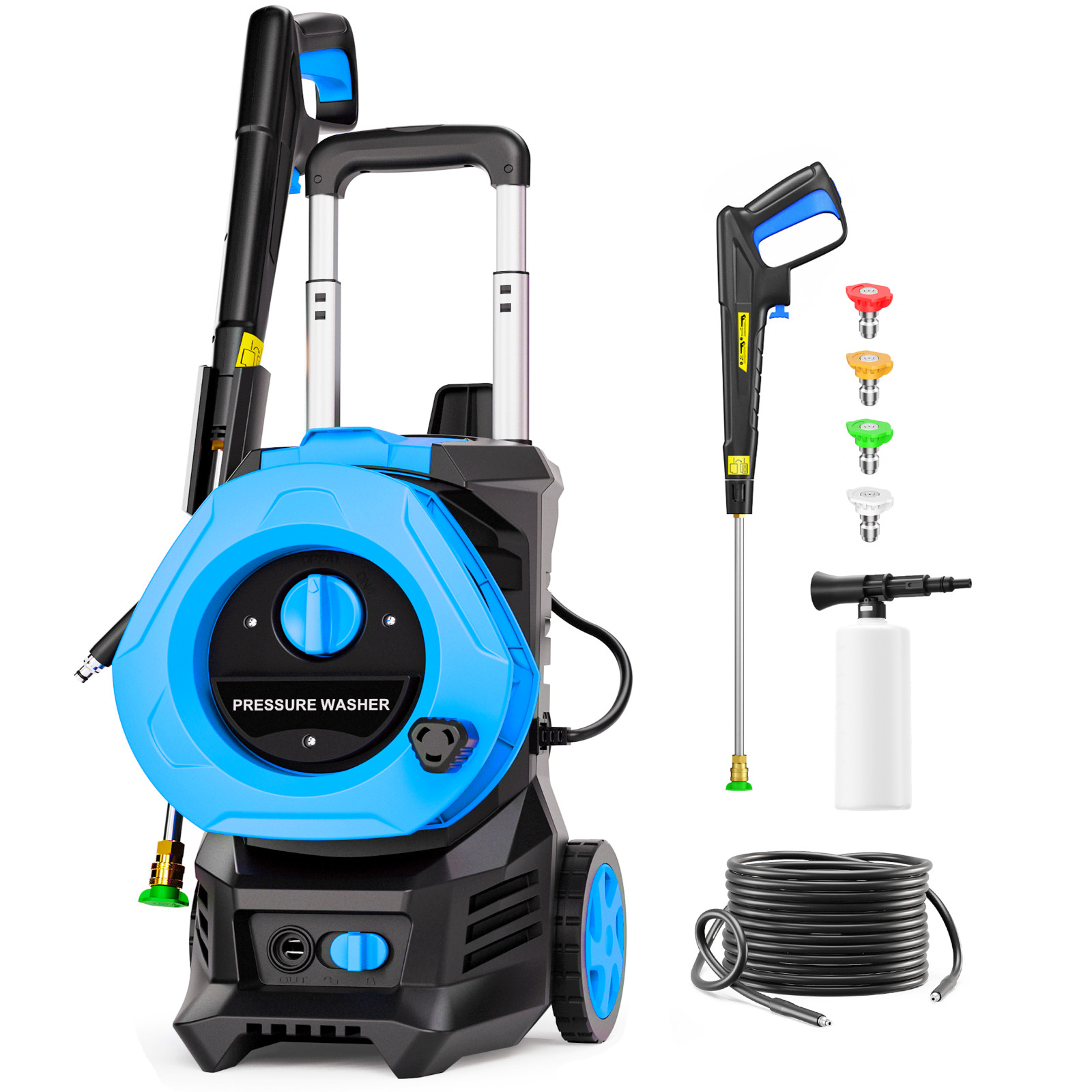 4800PSI Max 3.6GPM, Electric Pressure Washer with 4 Quick Connect Nozzles