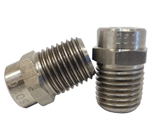 Surface Cleaner Nozzle 25 Degree 1/4 Male NPT 2.0 Orifice Stainless Steel 2 Pack