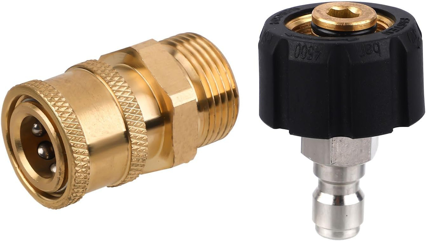 Pressure Washer Adapter Set – M22 to 1/4″ Quick Connect Fittings 2Pcs