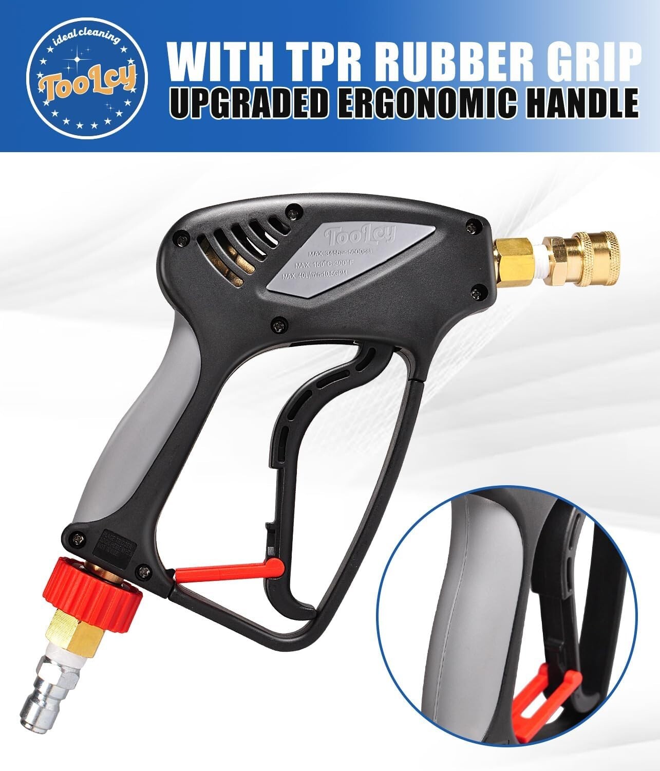 TOOLCY Pressure Washer Gun, 5000PSI 10.5GPM, M22-14mm Fitting, for Gas Washer