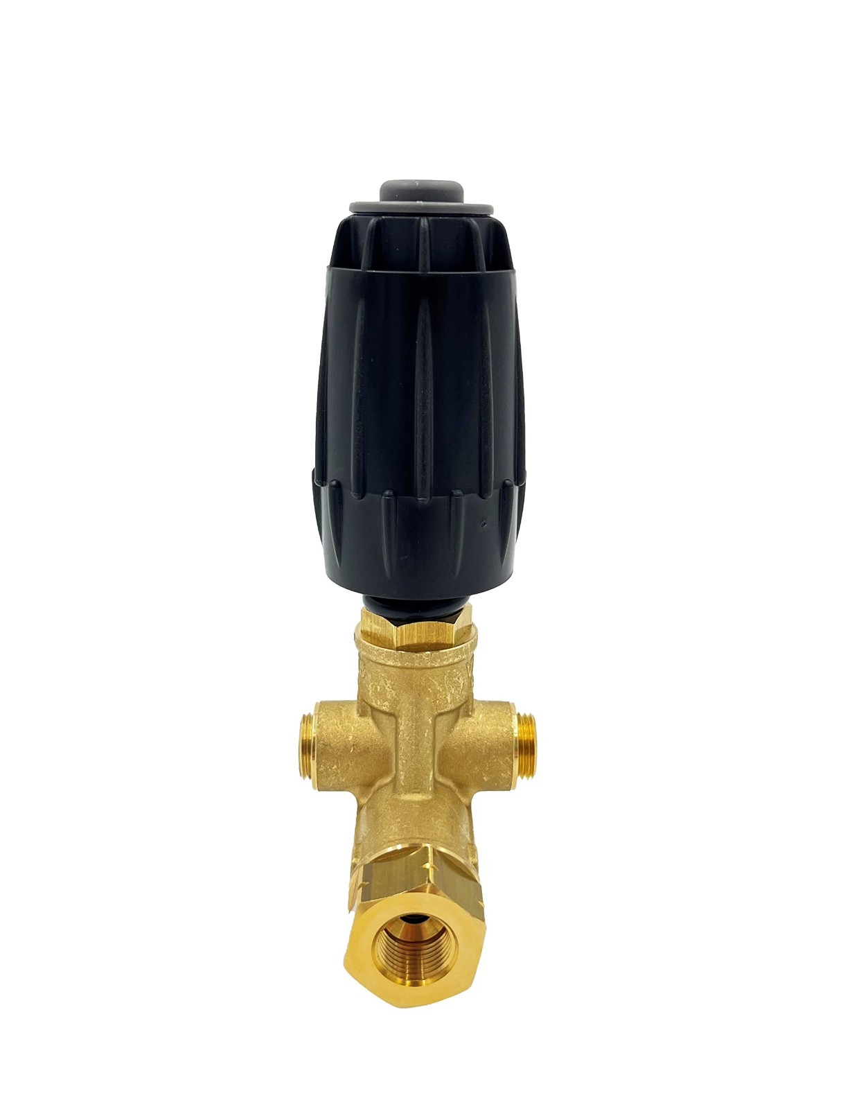 High-Pressure Unloader Valve 4500 PSI, 10.5 GPM, Brass, Adjustable Knob, Black S