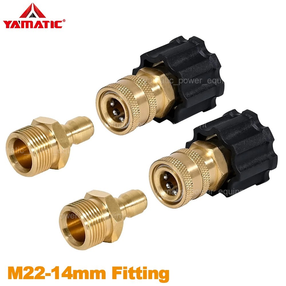YAMATIC Pressure Washer 1/4″ to M22-14mm Fittings 1/4″ Quick Connect Adapters