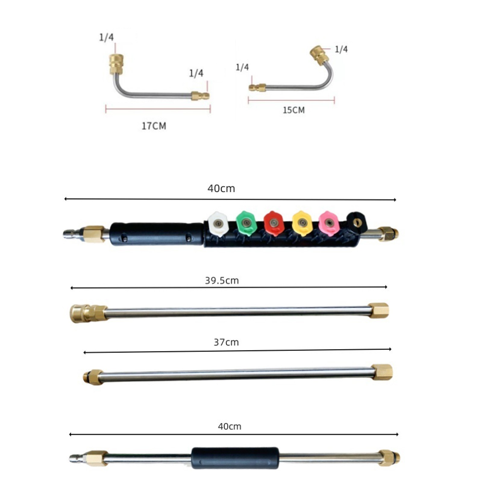 4000PSI High Pressure Washer Extension Wand Telescopic Lance With Spray Nozzle