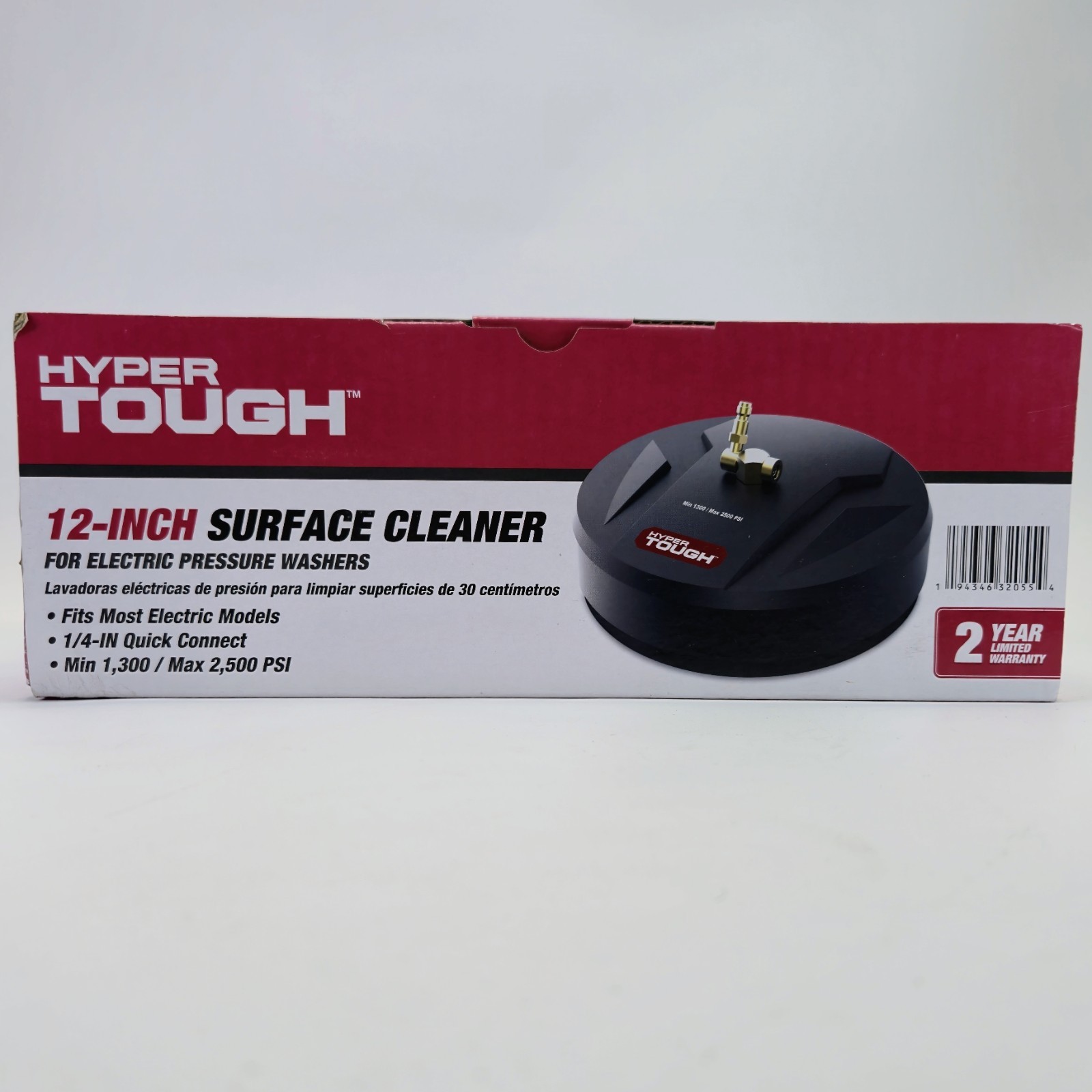 Hyper Tough 12 inch Surface Cleaner For Electric Pressure Washers 1/4″
