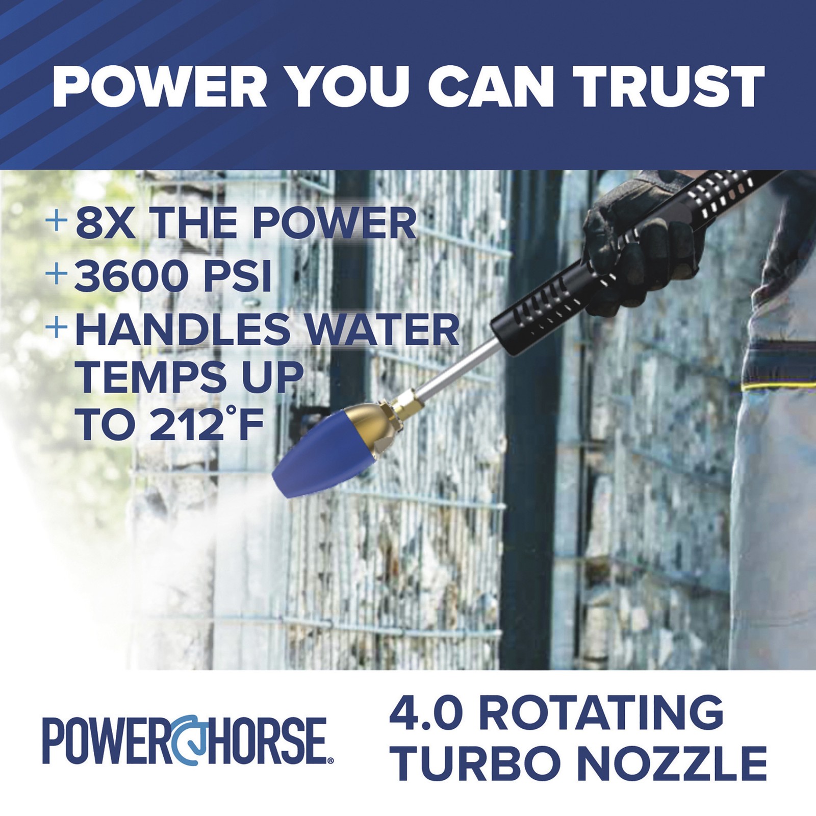 Powerhorse Rotating Pressure Washer Turbo Nozzle, 4.0 Orifice, 4,000 PSI