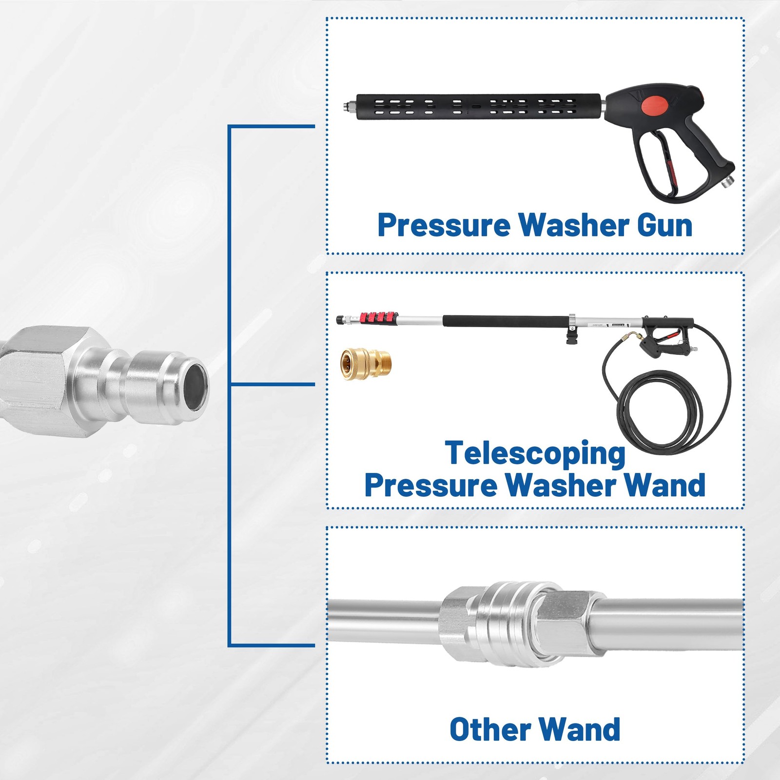 Pressure Washer Extension Wand – Gutter Cleaner Attachment – 30°, 90°, 120° C…