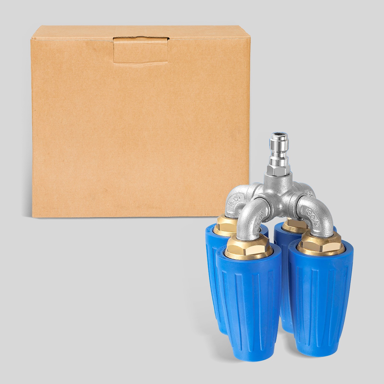 360° Rotary Spray Nozzle for Pressure Washer, 304 SS/Brass/Rubber, 4000 PSI