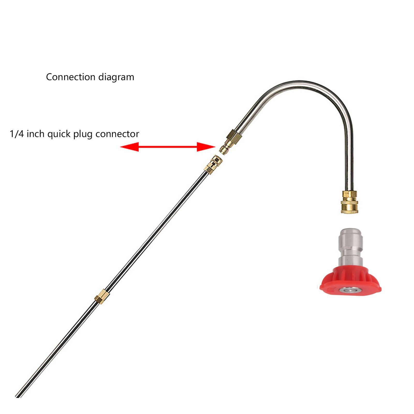 Pressure Washer Extension Wand Stainless Steel Brass 4000psi 1/4 Inch Quick