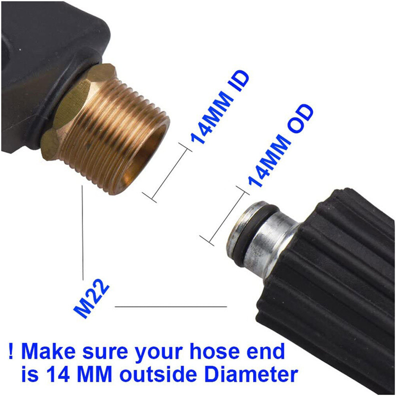 3000 PSI High Pressure Washer Gun Car Wash Foam Spray Short Wand /Nozzle Tips