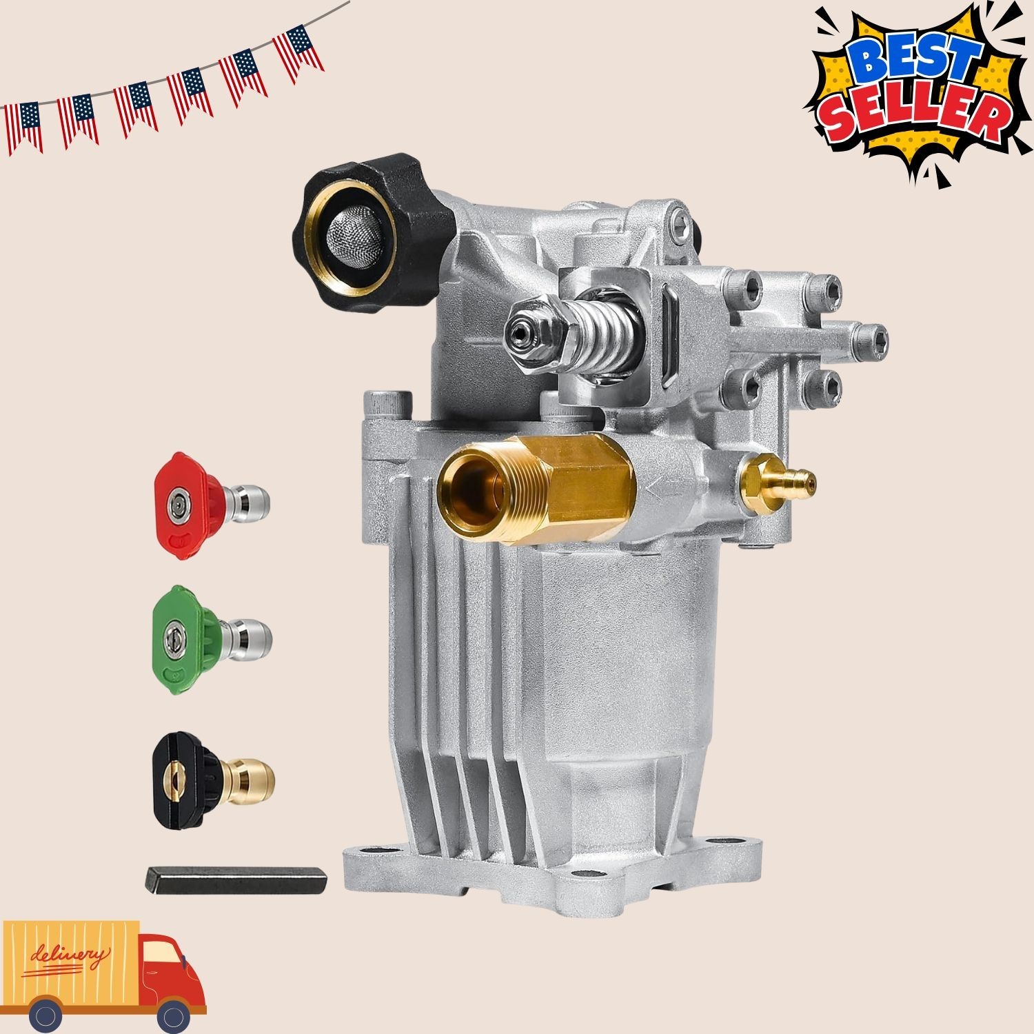 3/4″ shaft pressure washer pump 2600-3300 psi 2.5 gpm gas washer