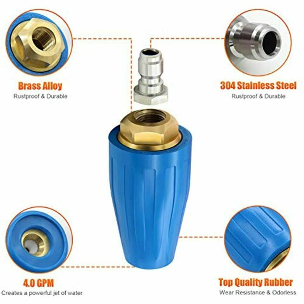 Turbo Rotating Nozzle 5000 PSI 4 GPM for Honda Karcher Power Pressure Washer