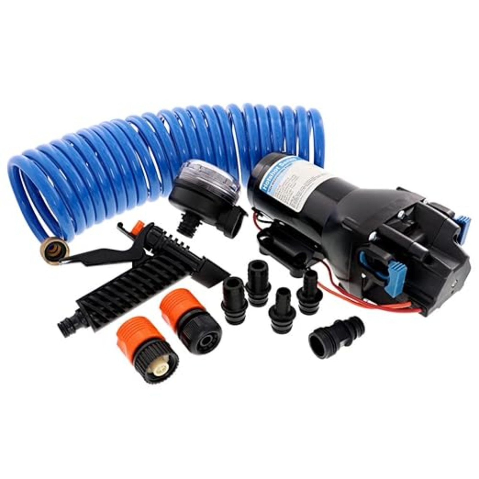 Jabsco Hotshot HD4 Kit – 12V 4GPM 60PSI Heavy Duty Washdown Pump w/25′ Hosecoil