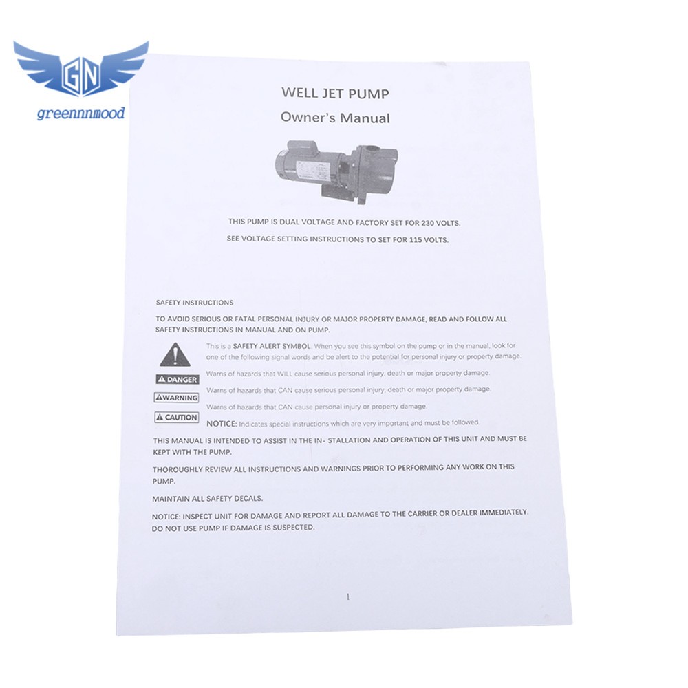 1.5 HP GT15 Water Well Irrigation Sprinkler Pump 1PH 115/230V Self Priming