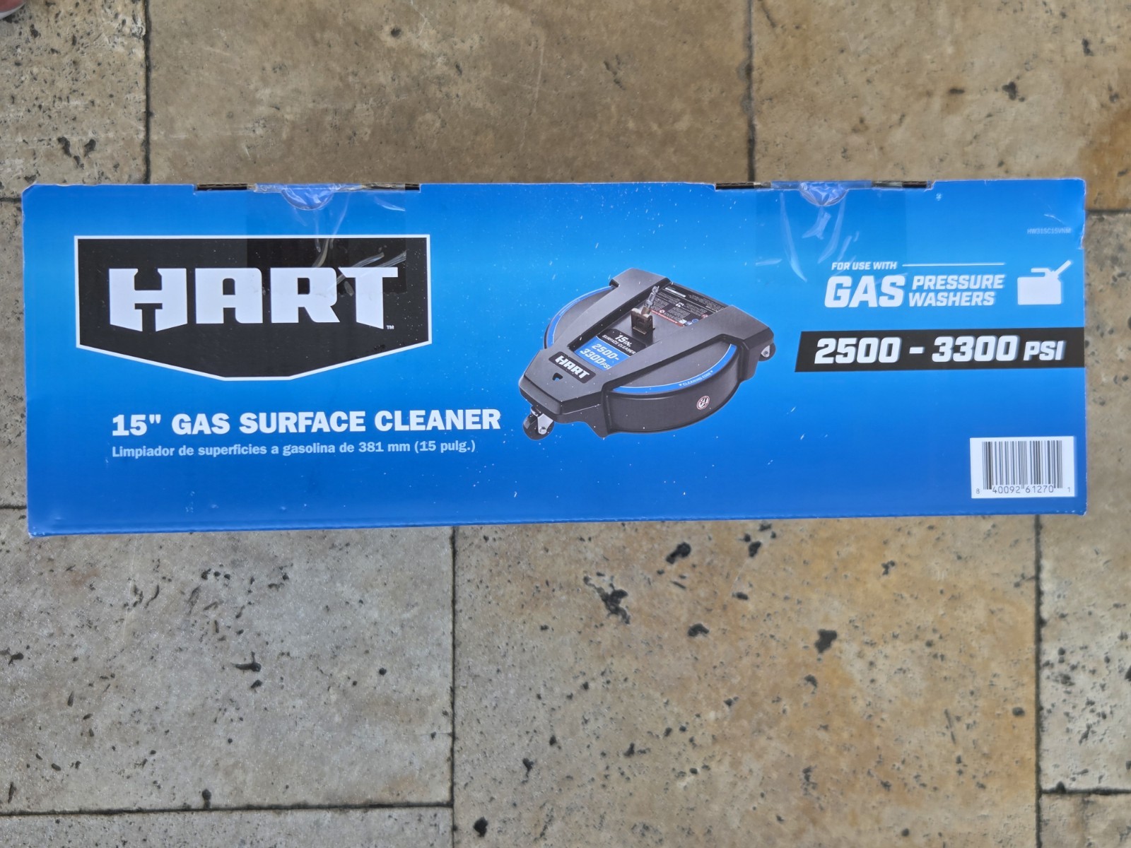 HART 15’’ Gas Pressure Washer Surface Cleaner-Patio, Sidewalks & Driveways -NEW!