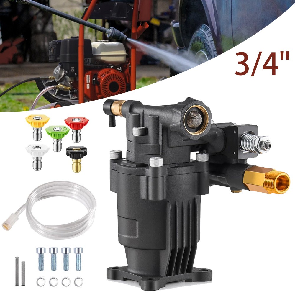 Pressure Washer Pump 3/4″ Shaft Horizontal 3500 PSI 2.5GPM with 5 Nozzles