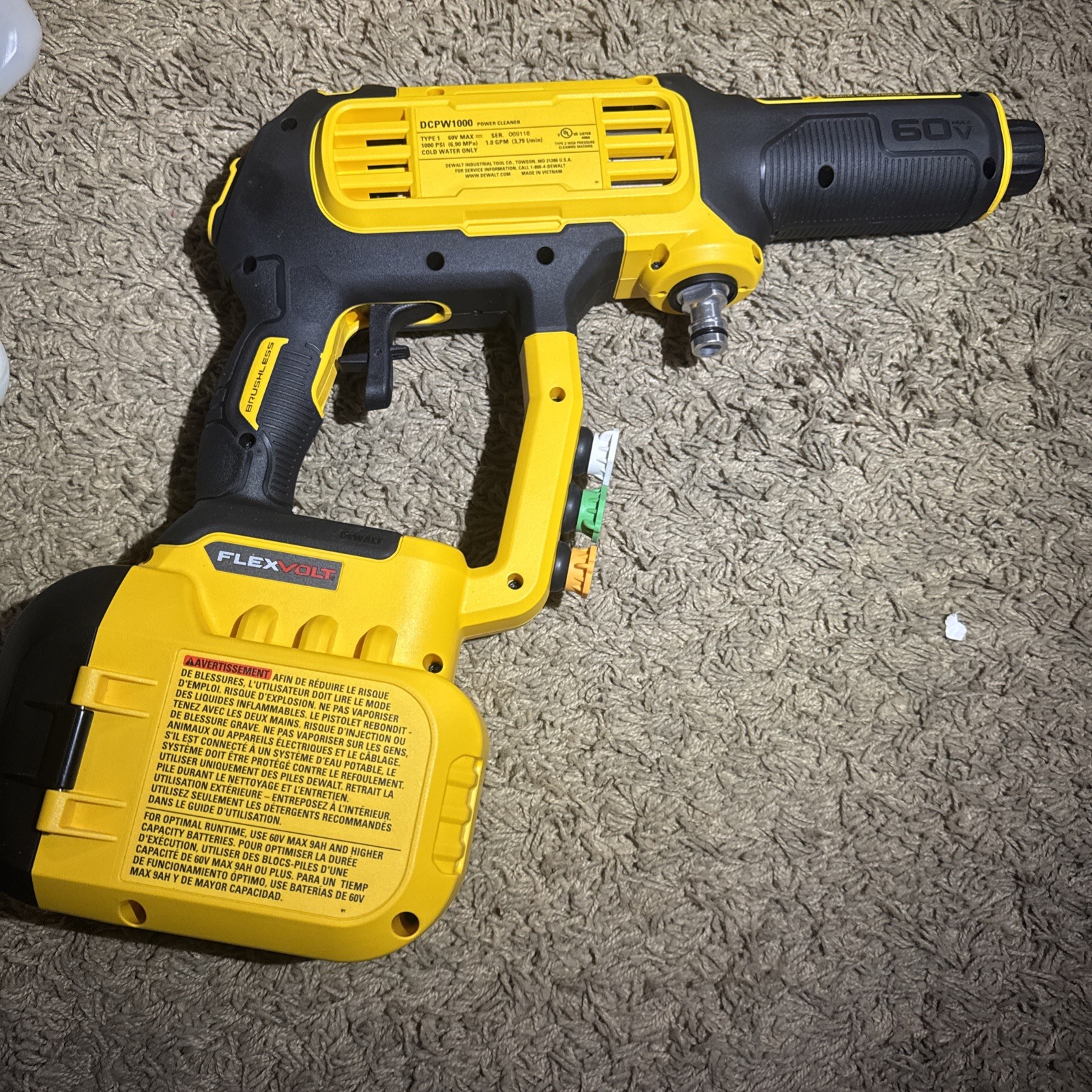 DEWALT FLEXVOLT 60V MAX Pressure Washer Tool Only DCPW1000B (tool Only)