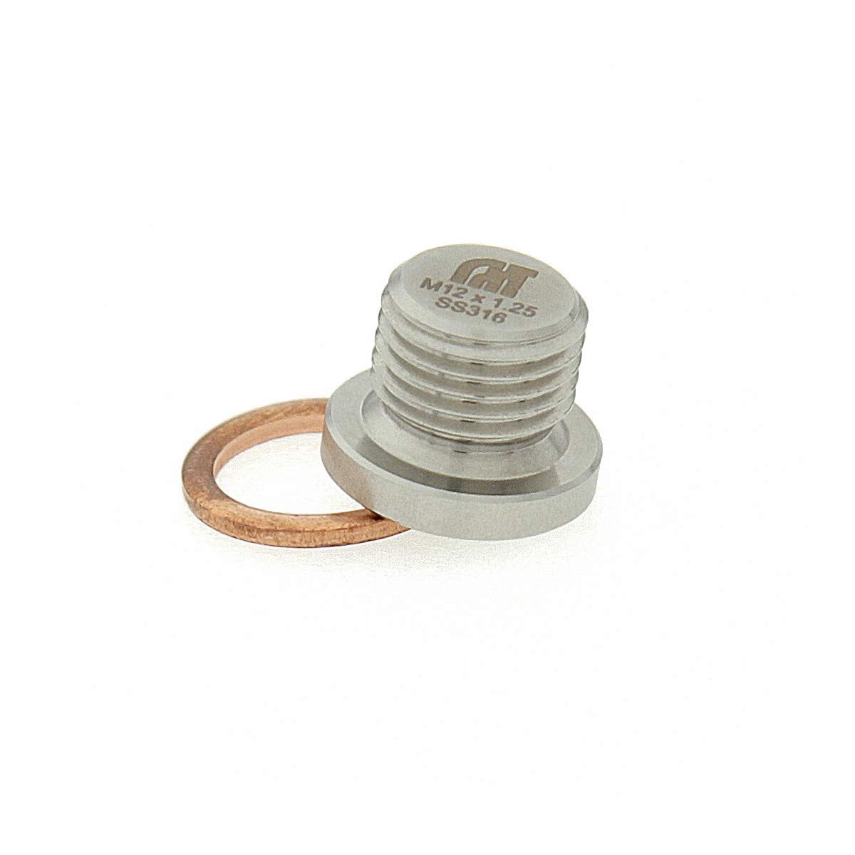 M12 x 1.25 Stainless Steel 316 Threaded Plug Fitting with Copper Washer â€“