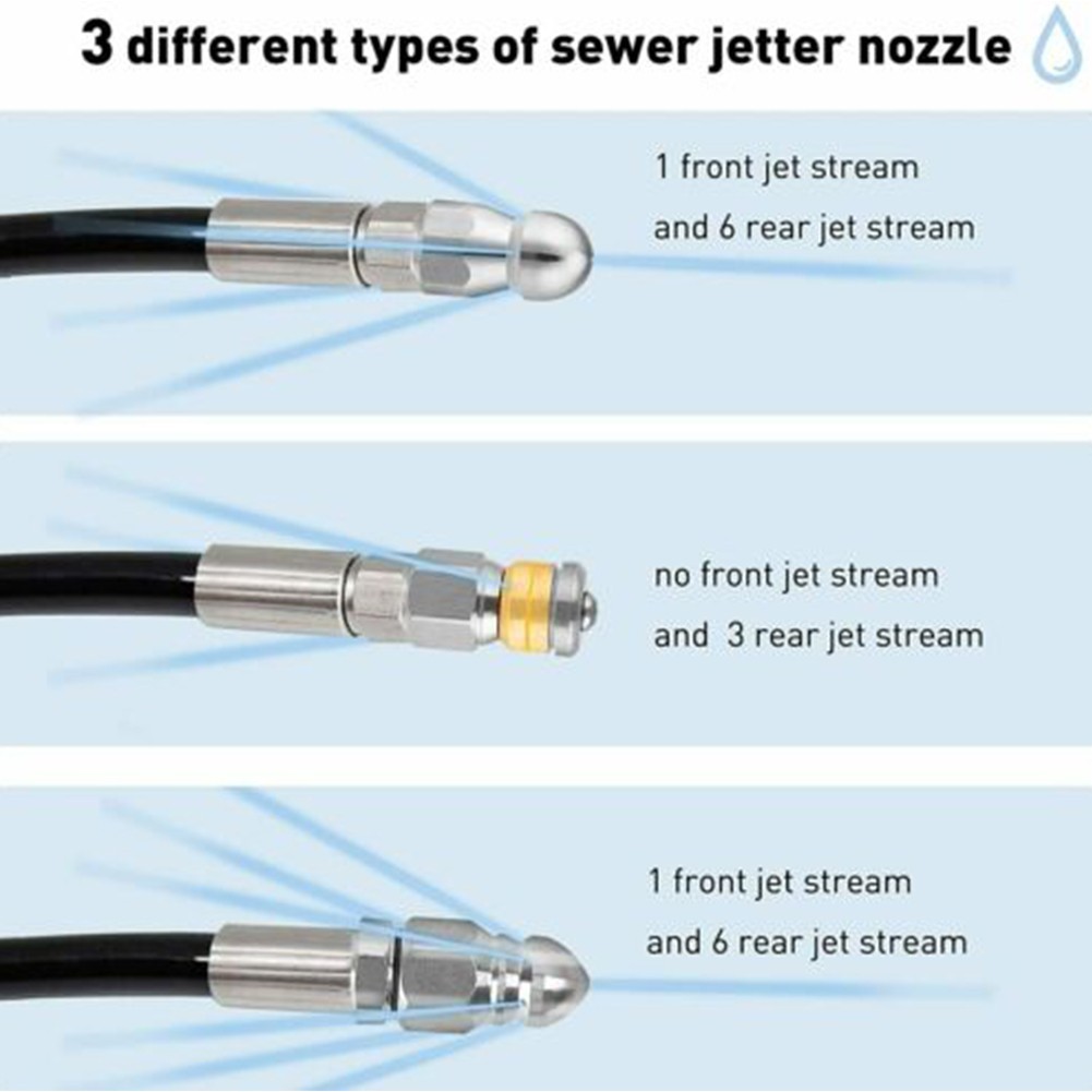3 X Sewer Jetter Rotary Nozzle 1/4″ Pressure Washer Hose Quick Connect Nozzles