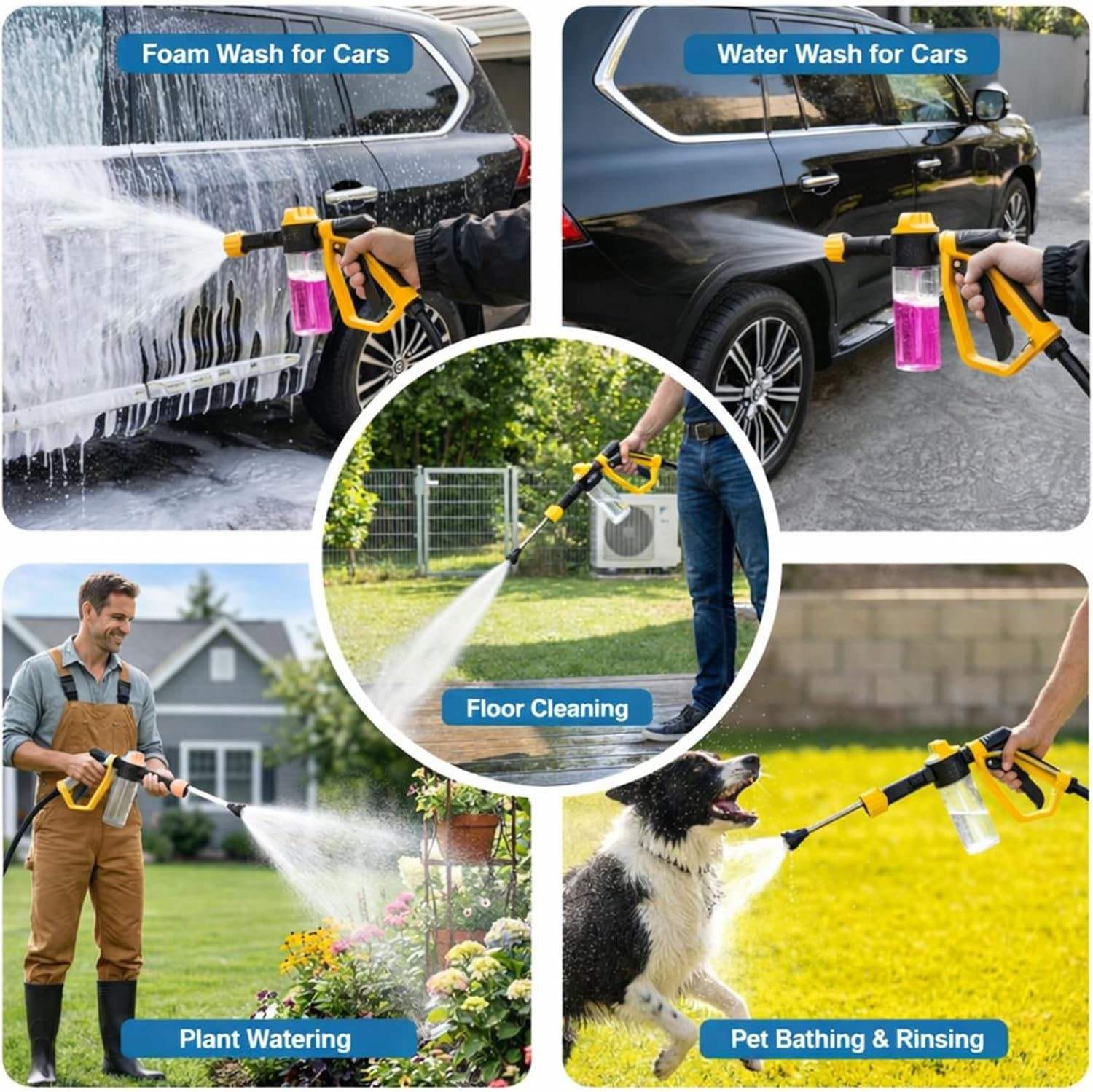 Car Wash Foam Gun For Garden Hose, Foam Cannon Car Wash Kit With Microfiber Wash
