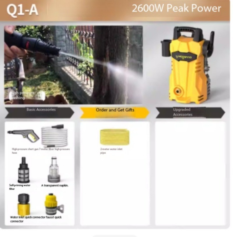 Car Wash Machine High-Pressure 220V Water Gun Floor Cleaning Pressure Pump Brush