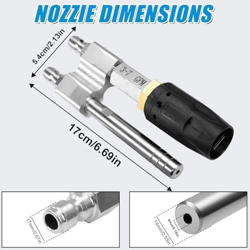 Adjustable Soft Wash Nozzle 2-in-1 Shooter Tip M5 Long Reach for Pressure Washer