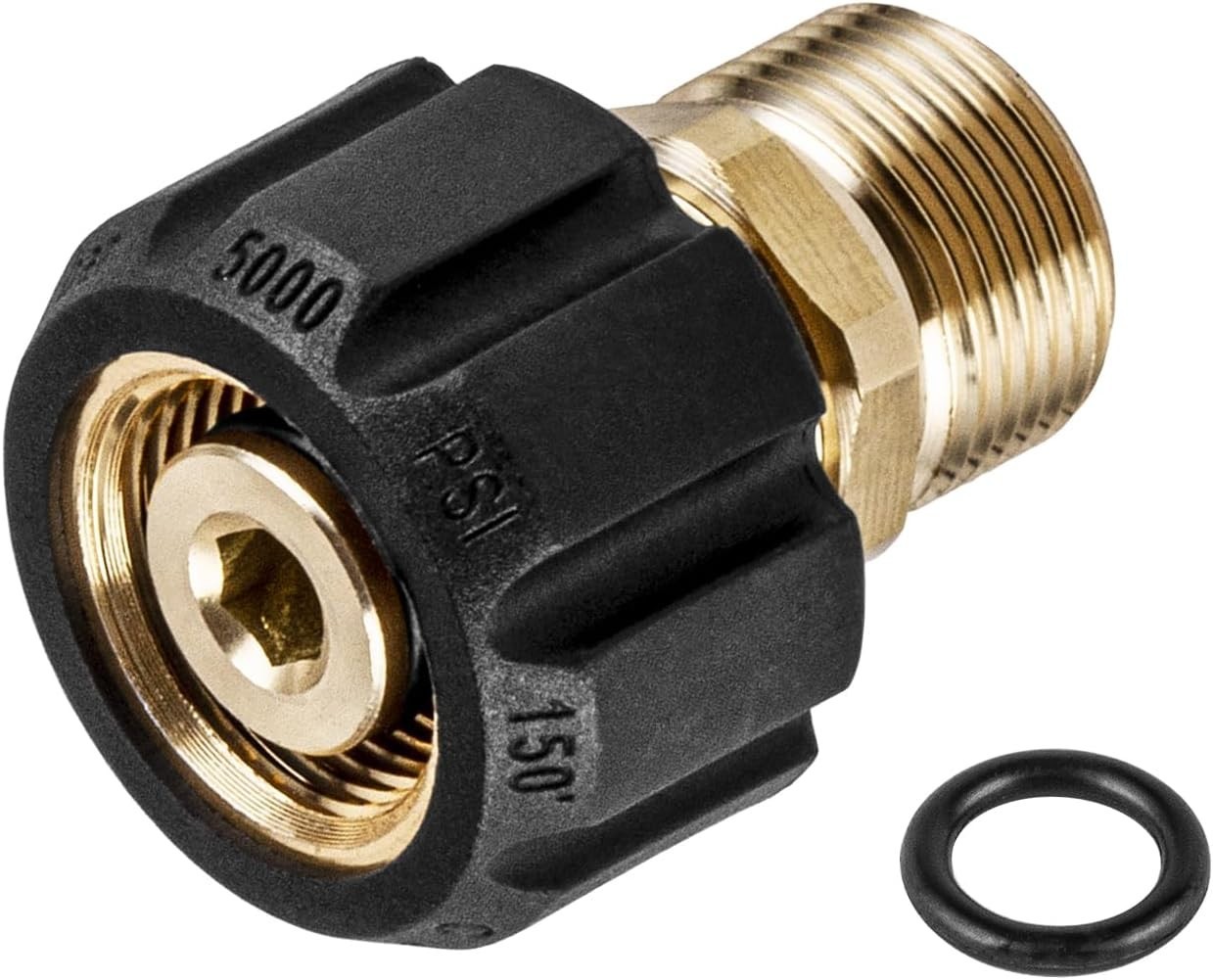 M22 15mm Female to 14mm Male Pressure Washer Adapter 5000 PSI