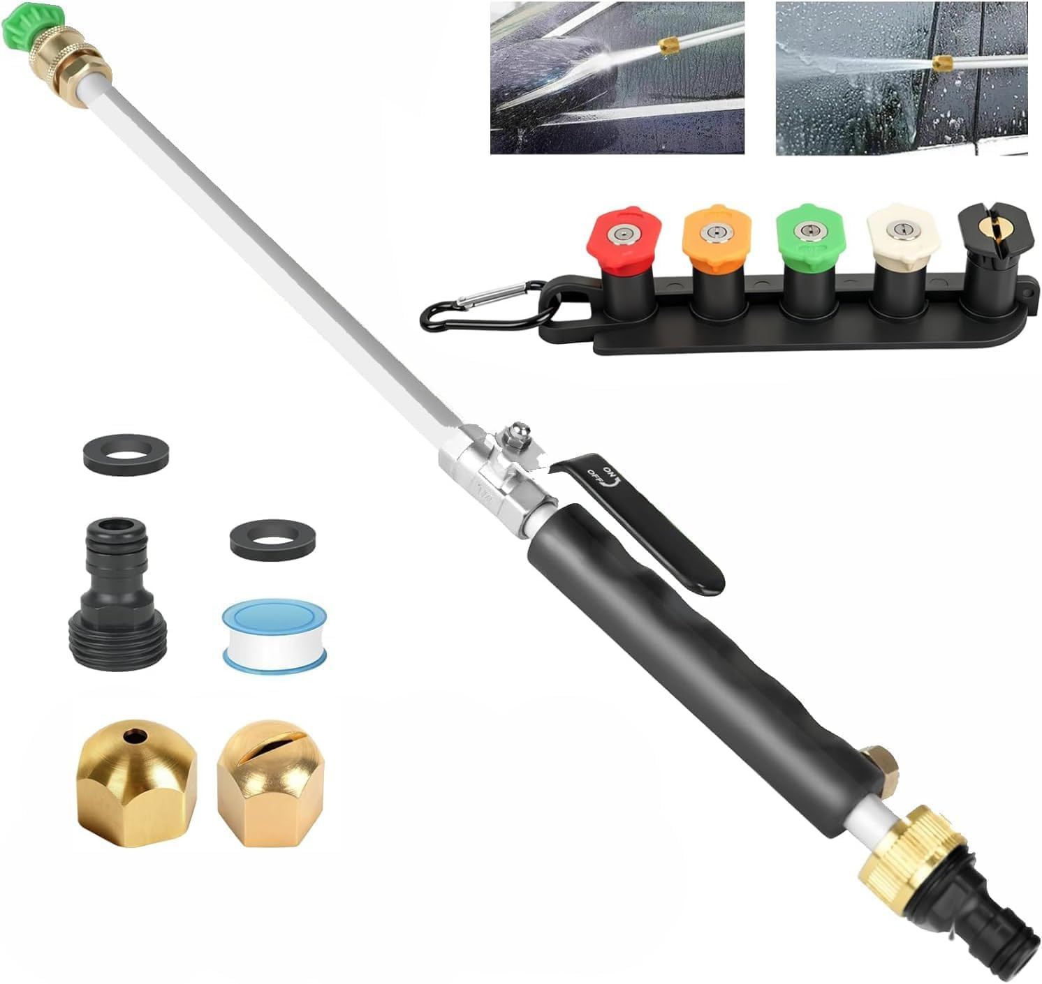 Jet Nozzle High Pressure Hose Nozzle, 7-1 High Pressure Power Washer Wand, Versa