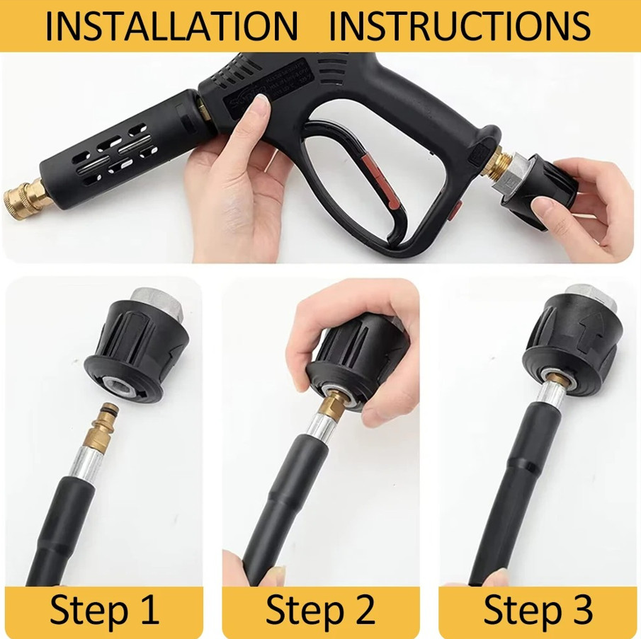 1pcs Pressure Washer Hose Connector Adapter M22 Female to Quick Socket – NEW
