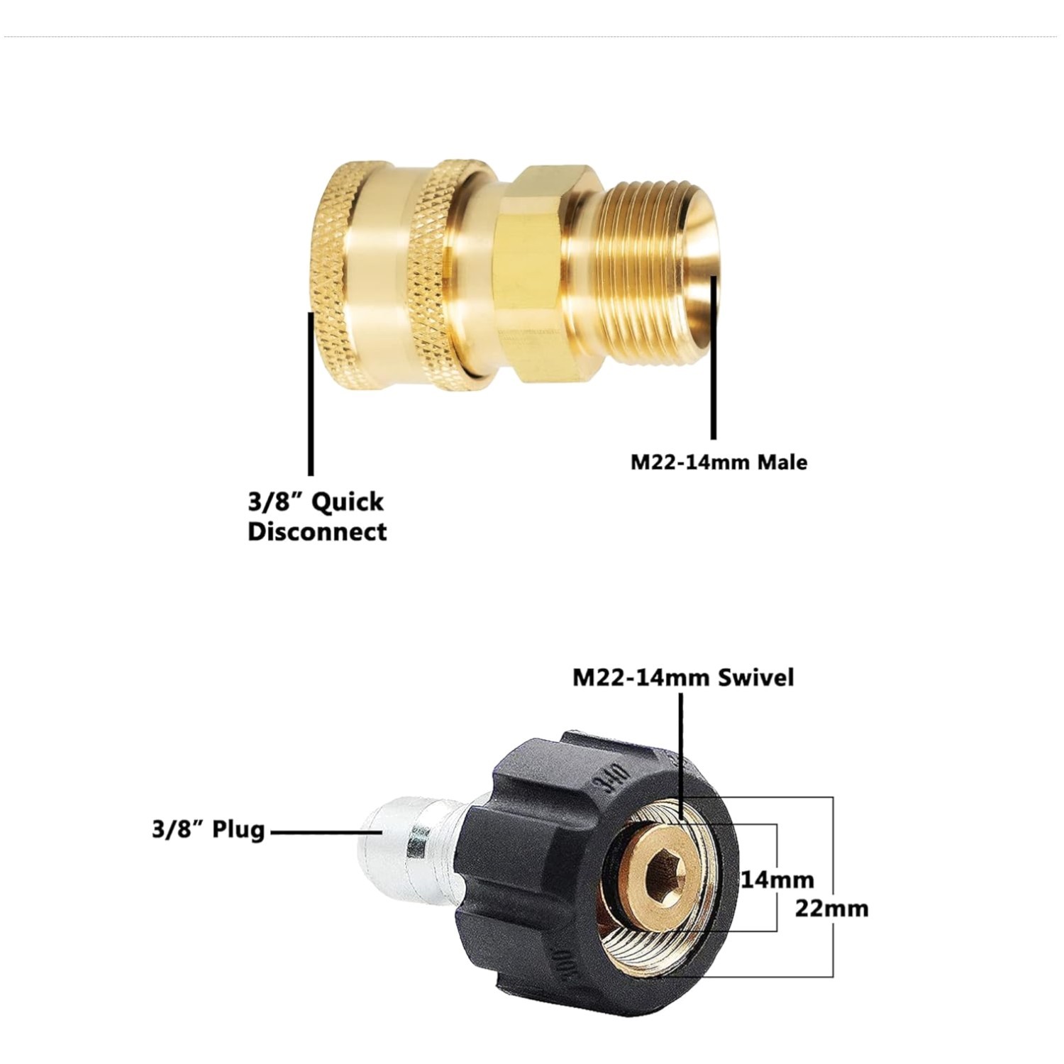 4 Pack Pressure Washer Quick Connect Kit