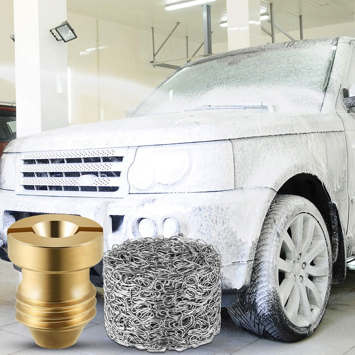 4 Pieces 1.1Mm Orifice for Foam Cannon Nozzle and 10 Pieces Foam Maker, High Rep