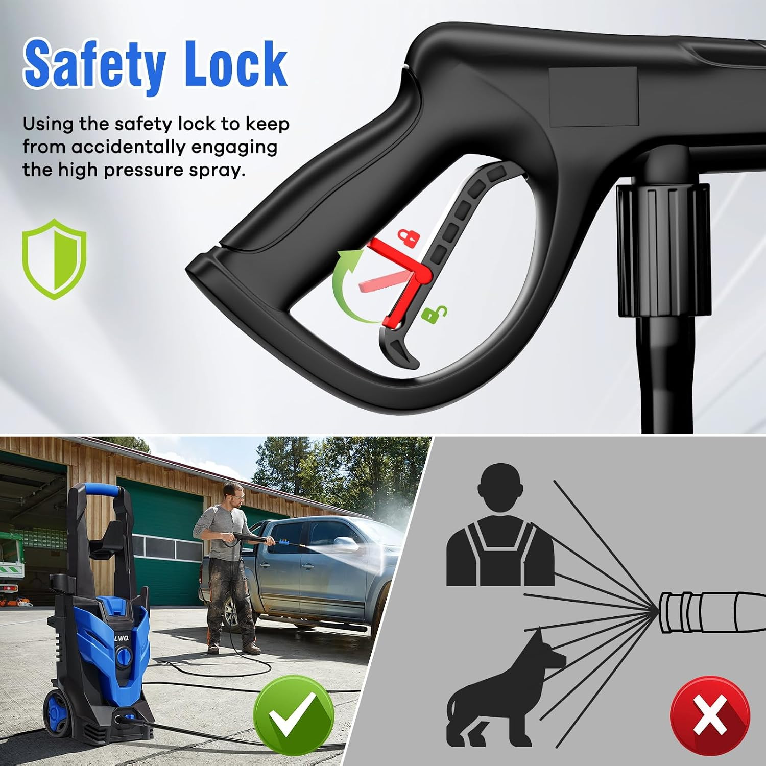 Pressure Washer, Power Washer with 4 Quick Connect Nozzles 1 Foam Cannon, High P