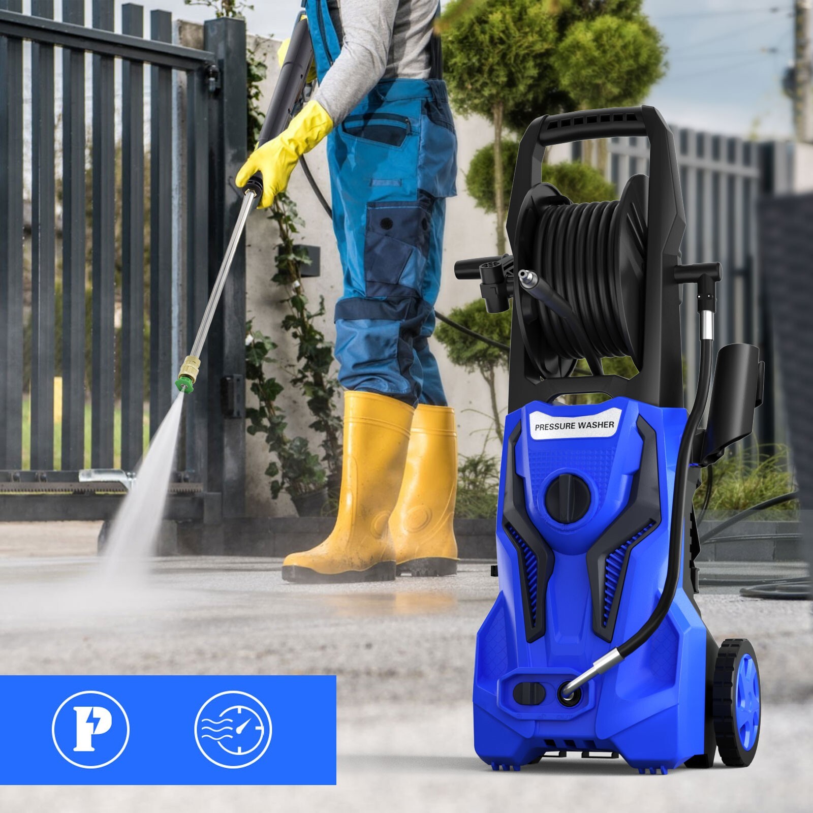 Electric Pressure Washer 5000 PSI 3.0 GPM with 25 FT Hose and 16.4 FT Power Cord