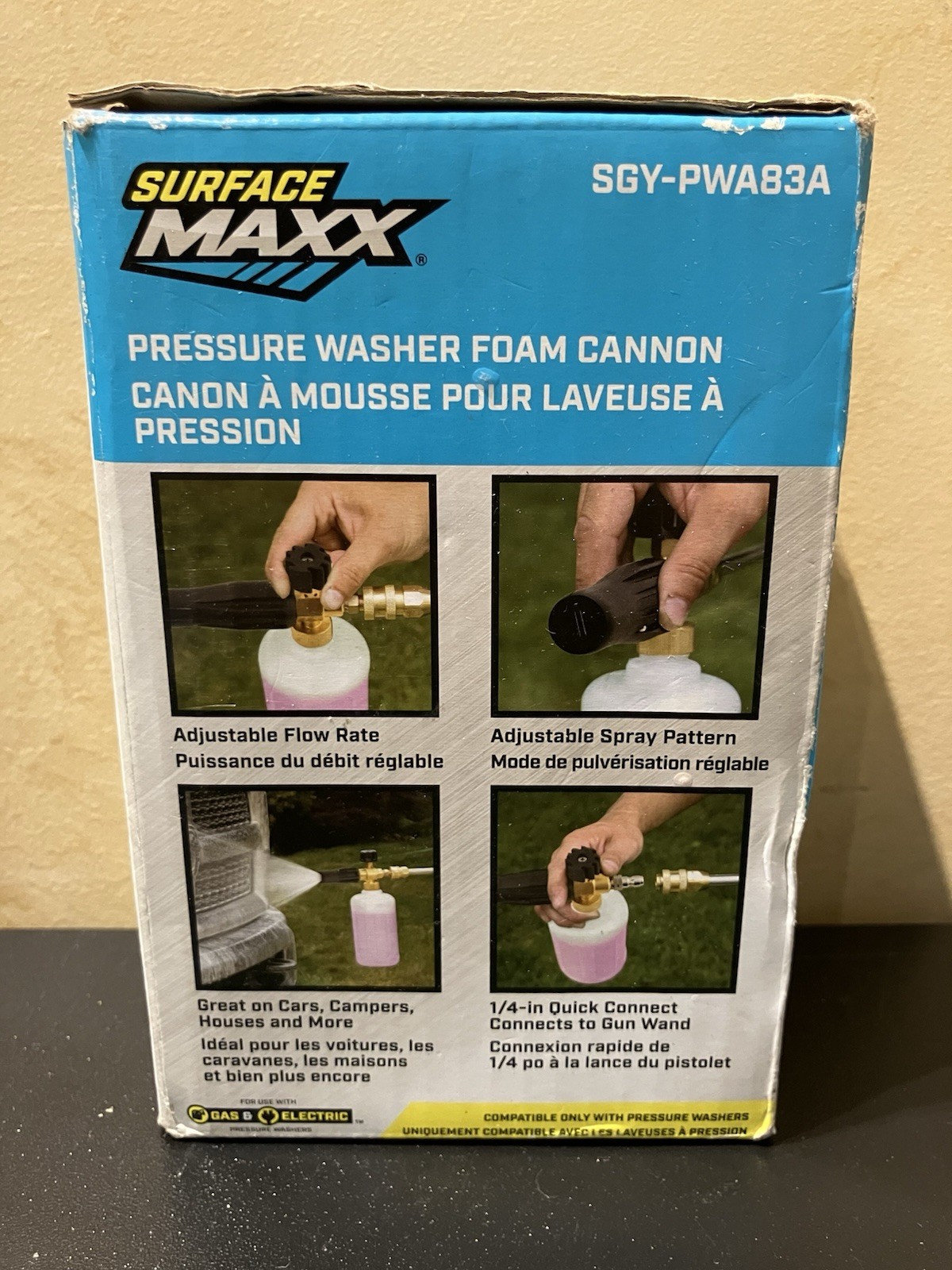 G) SurfaceMaxx 3700-PSI 1/4-in Pressure Washer Foam Cannon – Soap Sprayer NEW